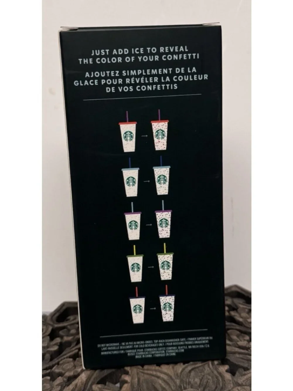 Starbucks Reusable Color Changing Cold Cups Confetti Summer 2021 Set Of 5 New